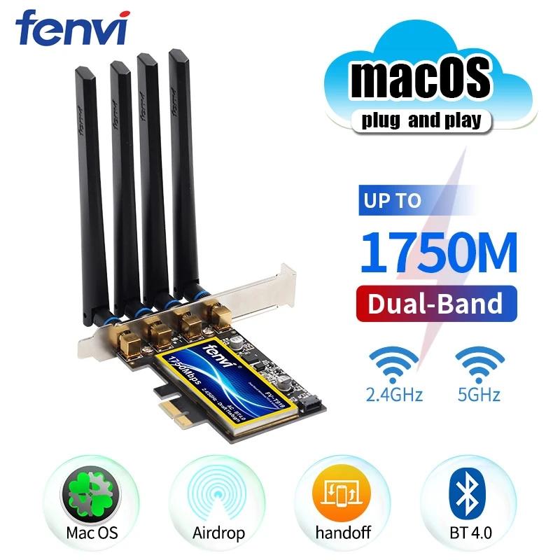 Fenvi-T919 BCM94360 1750Mbps PCIe   Handoff MacOS Ų 802.11ac  ,  2.4, 5Ghz  ī